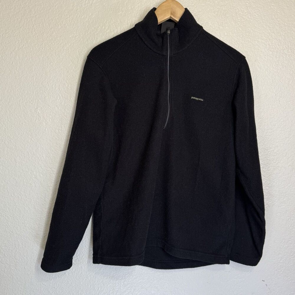 Patagonia Top Women S Black 1/4 Zip Capilene Fleece Layer Outdoor Active Vintage